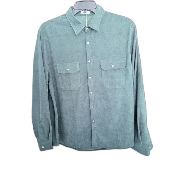 Coofandy Other - NWT COOFANDY Men’s Green Corduroy Long Sleeve Button-Down Shirt Size Large